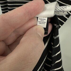 KATE SPADE BROOME STREET dress striped mini ruffle long sleeve black white XXL